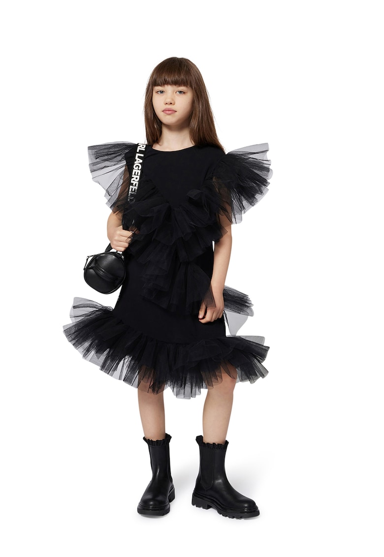 Rochie cu aplicatii din tul