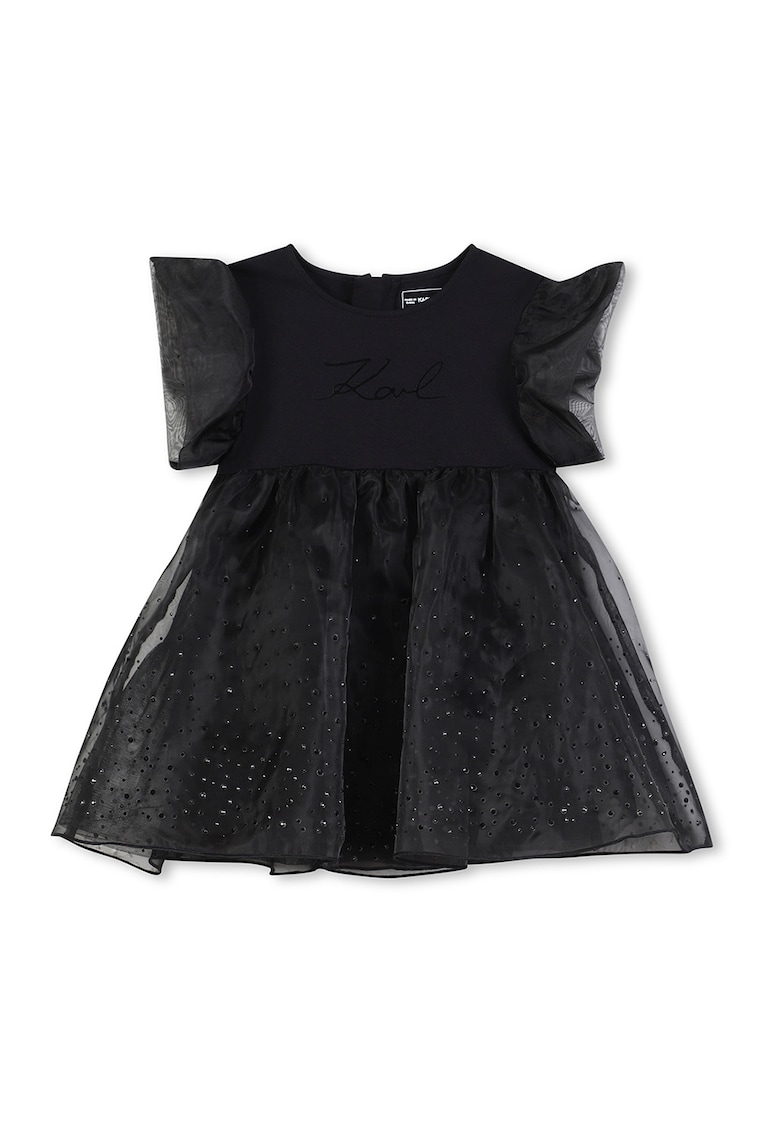 Rochie evazata cu aplicatii cu strasuri