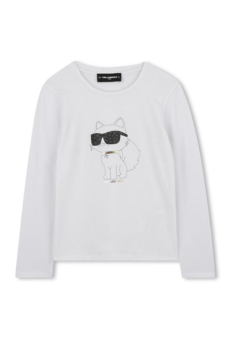 Bluza din amestec de bumbac cu imprimeu logo