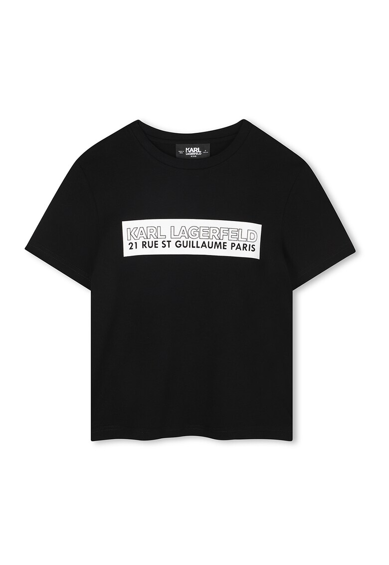 Tricou cu imprimeu logo - Negru/Alb murdar