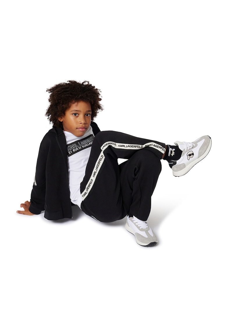 Tricou cu imprimeu logo - Alb/Negru