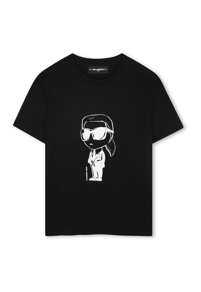 Tricou din bumbac cu logo - Negru/Alb murdar