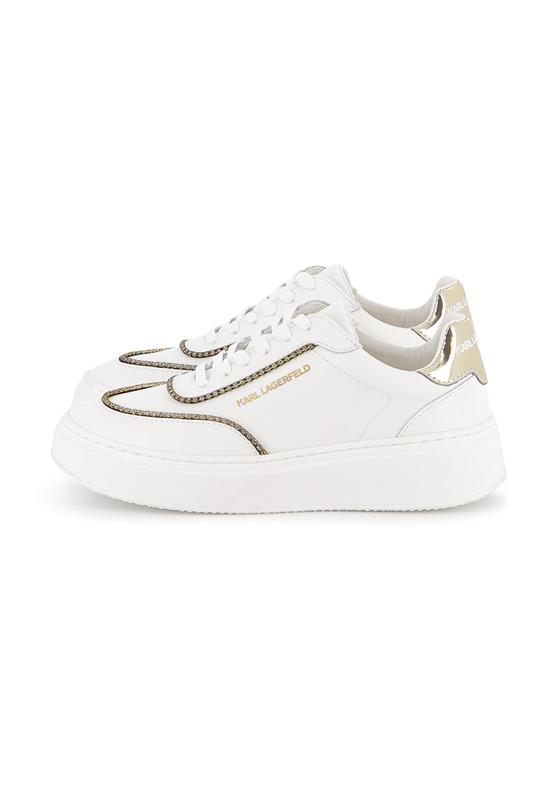 Pantofi sport din piele cu aplicatii cu strasuri