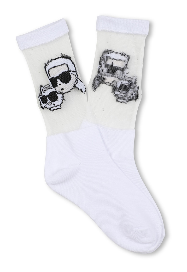 Karl Lagerfeld Kids Sosete cu logo - Alb/Bej