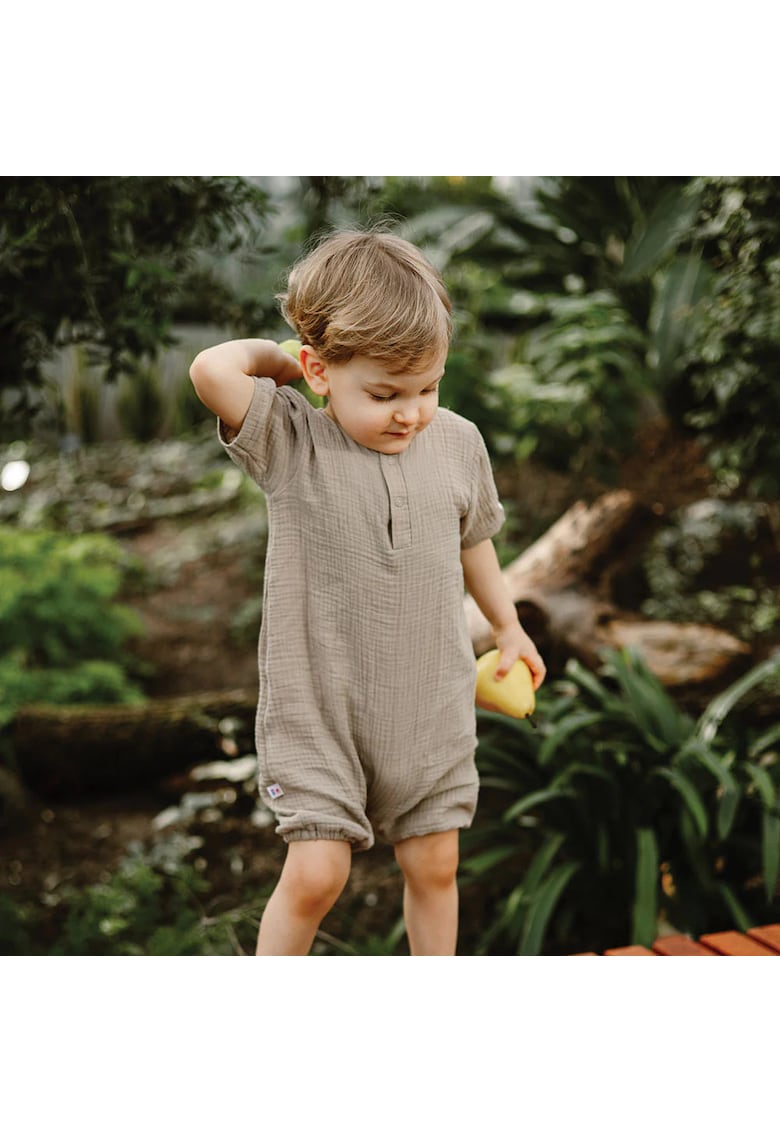 Salopeta scurta din muselina -  - Pearlfect - Bej - pentru baieti Salopeta scurta din muselina -  - Pearlfect - Bej - pentru baieti