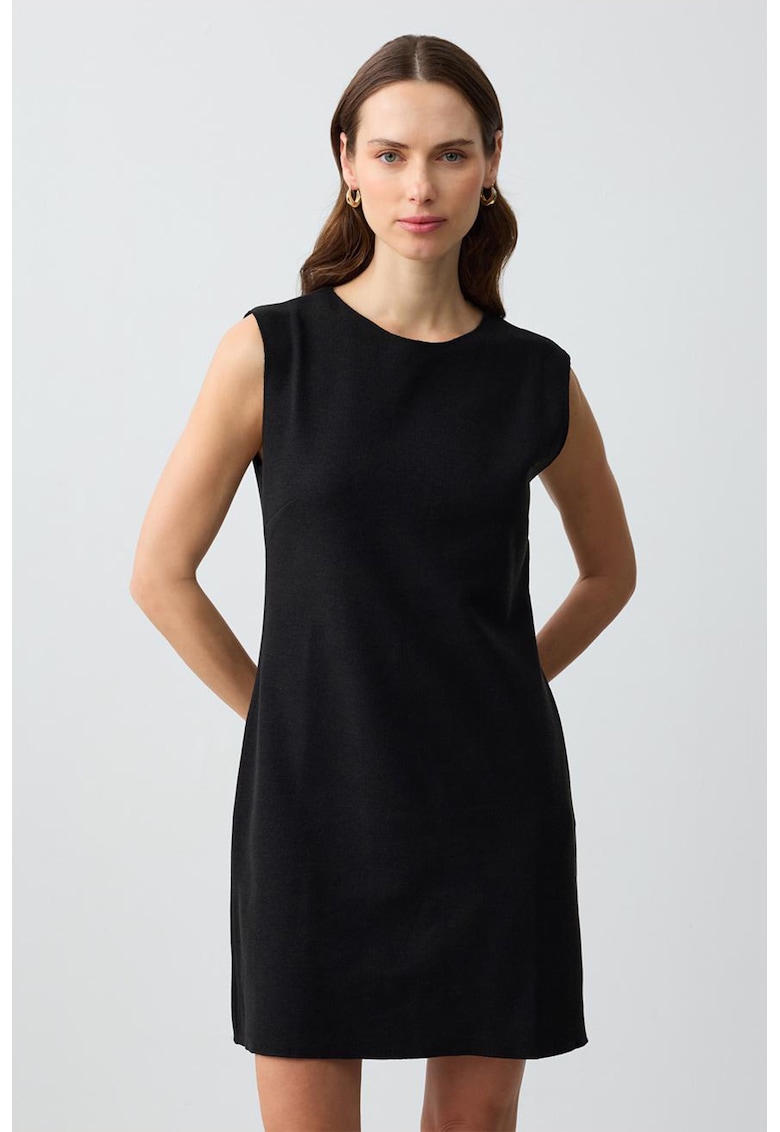 Rochie din amestec de bumbac cu croiala dreapta