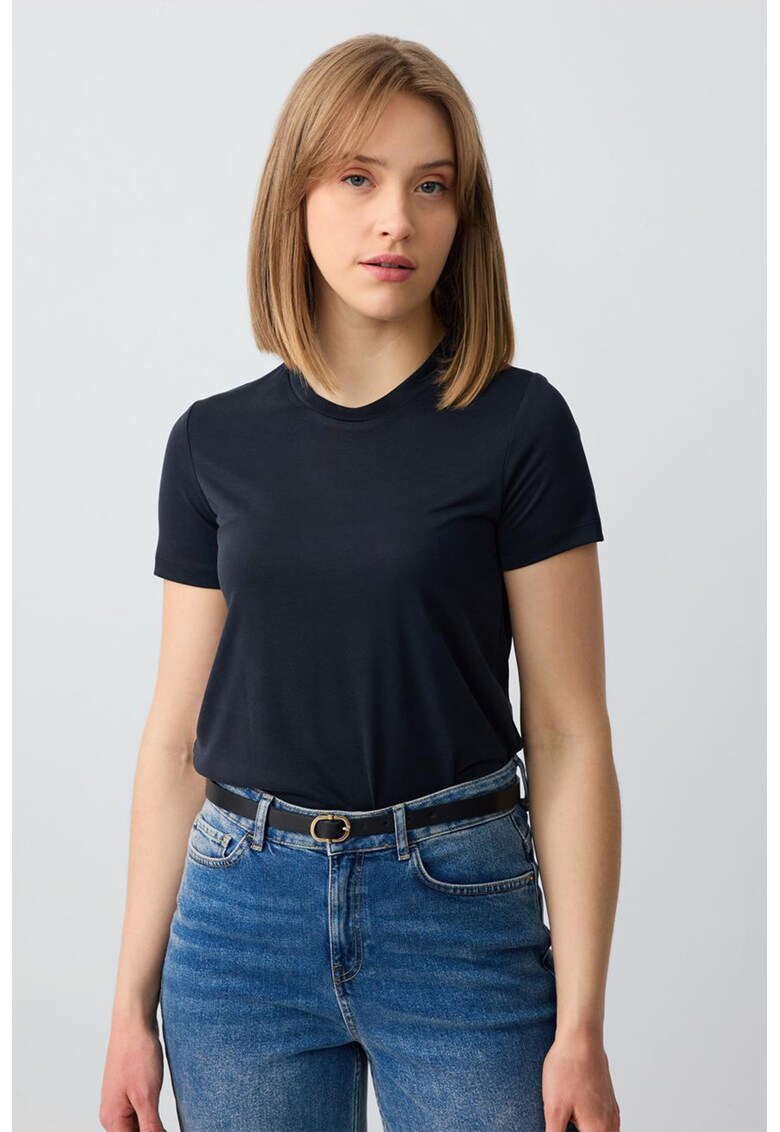 Tricou lejer din amestec de modal - Negru
