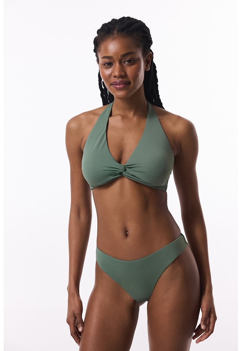 Sutien de baie cu detaliu rasucit - Verde pal