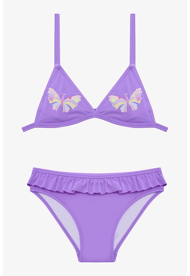 Costum de baie din doua piese cu volane