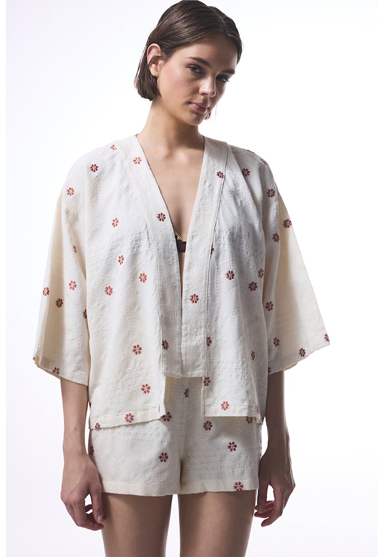 Chimono scurt cu broderie