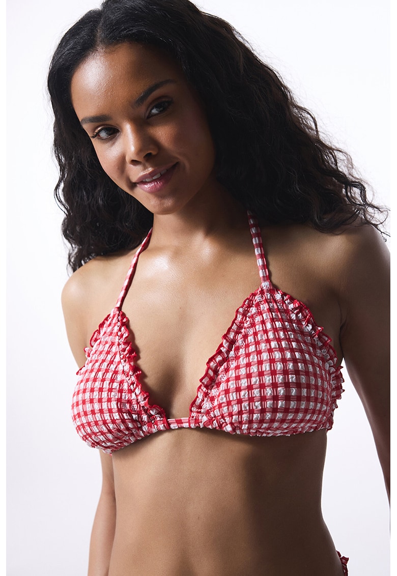 Sutien de baie cu model in carouri