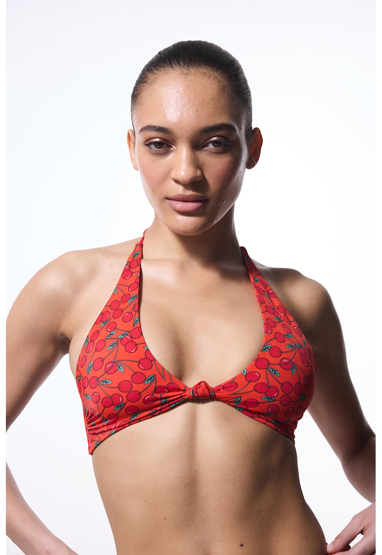 Sutien de baie halter cu imprimeu