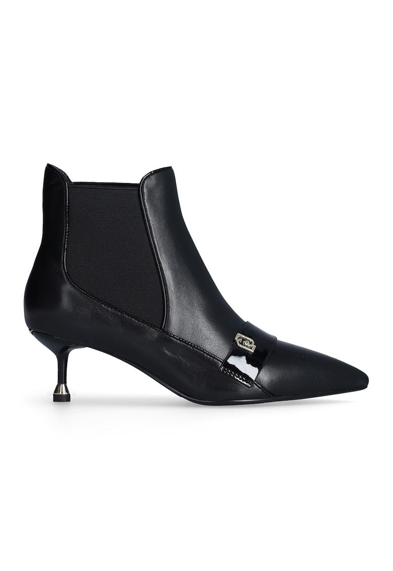 Botine Chelsea de piele cu monograma metalica