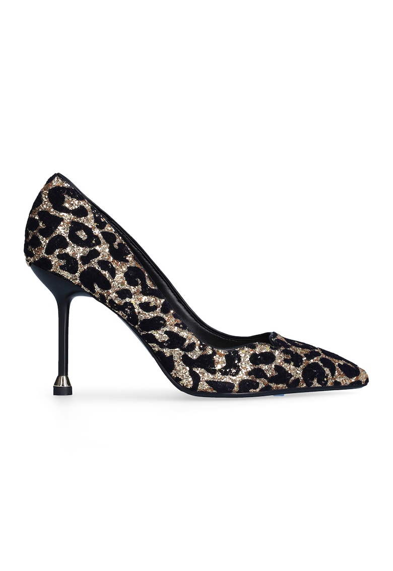 Pantofi cu toc si animal print