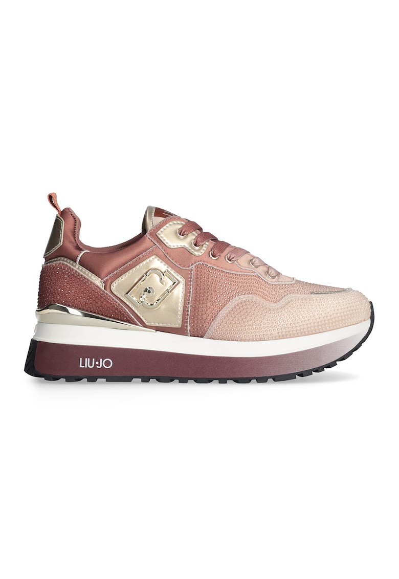 Pantofi sport de piele ecologica cu talpa plata si strasuri Pantofi sport de piele ecologica cu talpa plata si strasuri