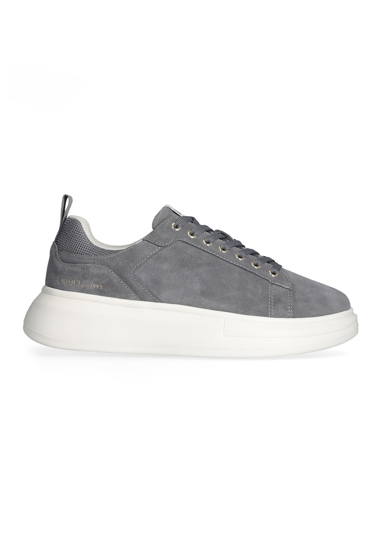 Pantoif sport wedge de piele intoarsa - Gri