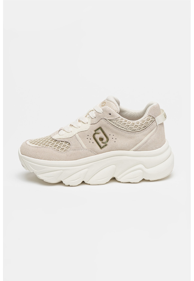 Pantofi sport de piele intoarsa Steffy - Maro taupe deschis