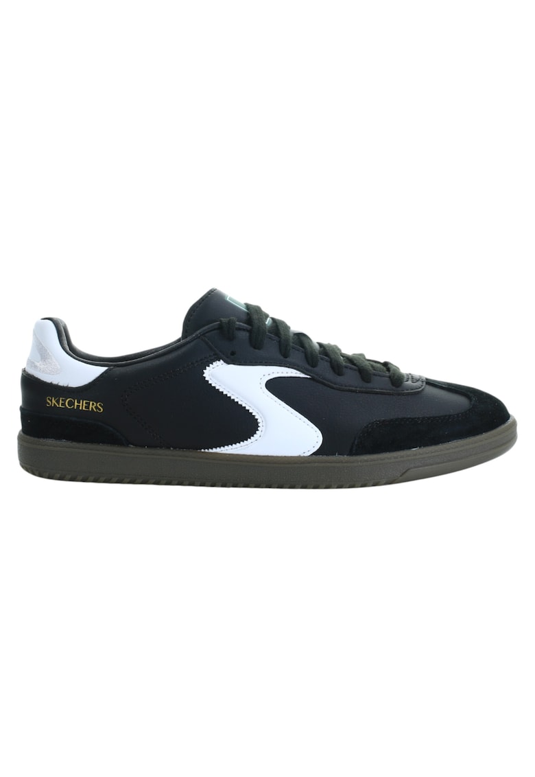 Pantofi sport piele naturala - inchidere cu sireturi - negru