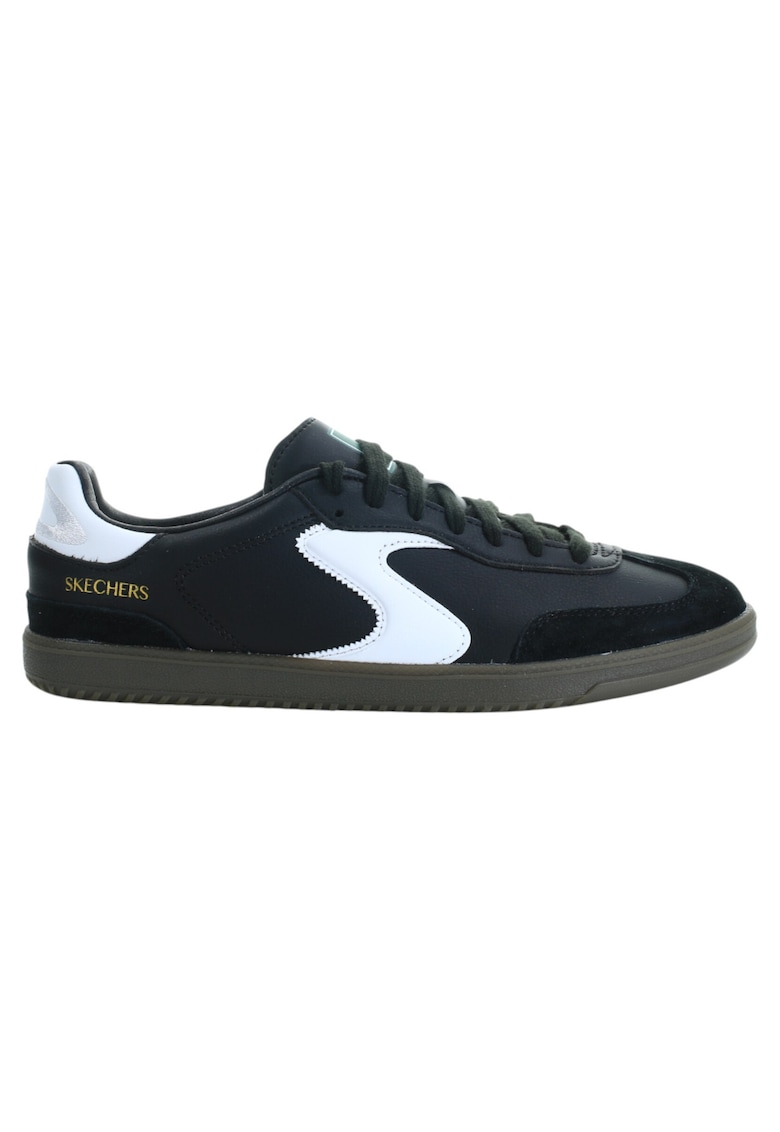 Pantofi sport piele naturala - inchidere cu sireturi - negru