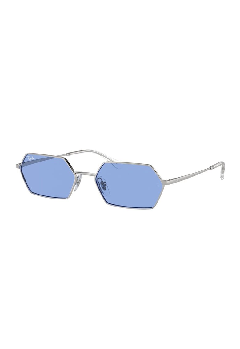 Ochelari de soare hexagonali unisex - Gri deschis/Argintiu