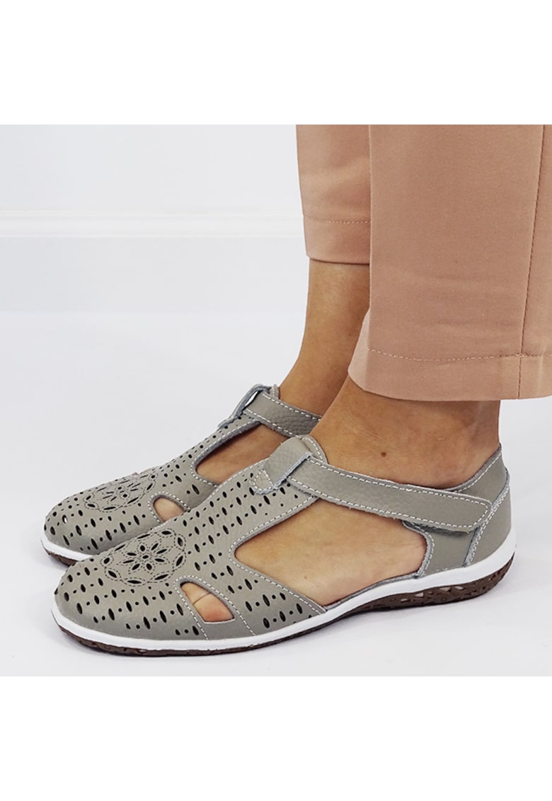 Balerini gri din piele naturala 5121 M5 17347 Balerini gri din piele naturala 5121 M5 17347