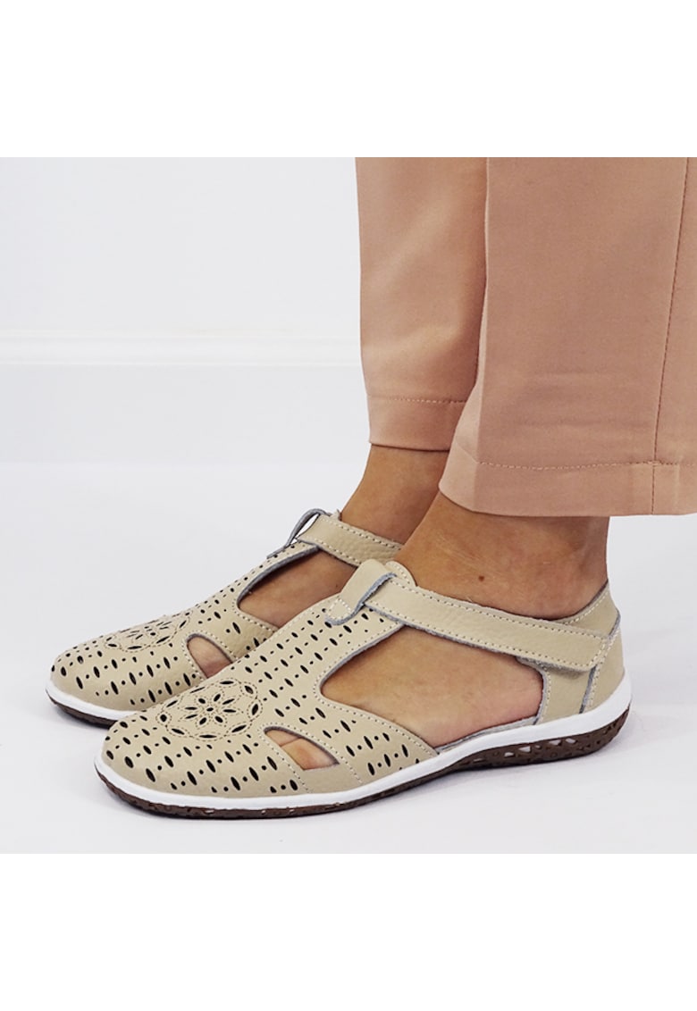 Balerini bej din piele naturala 5121 M5 17359