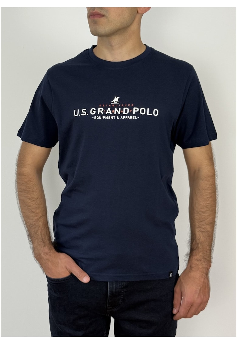 U.S. Grand POLO Tricou barbati cu imprimeu text - Regular fit