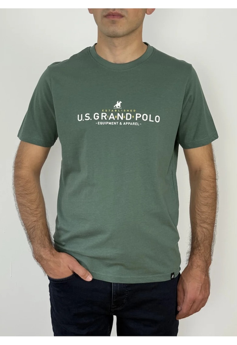 U.S. Grand POLO Tricou barbati cu imprimeu text - Regular fit