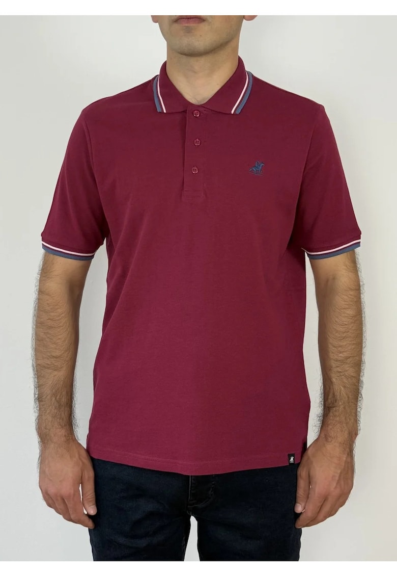 U.S. Grand POLO Tricou polo barbati cu logo si detalii contrastante - Regular fit