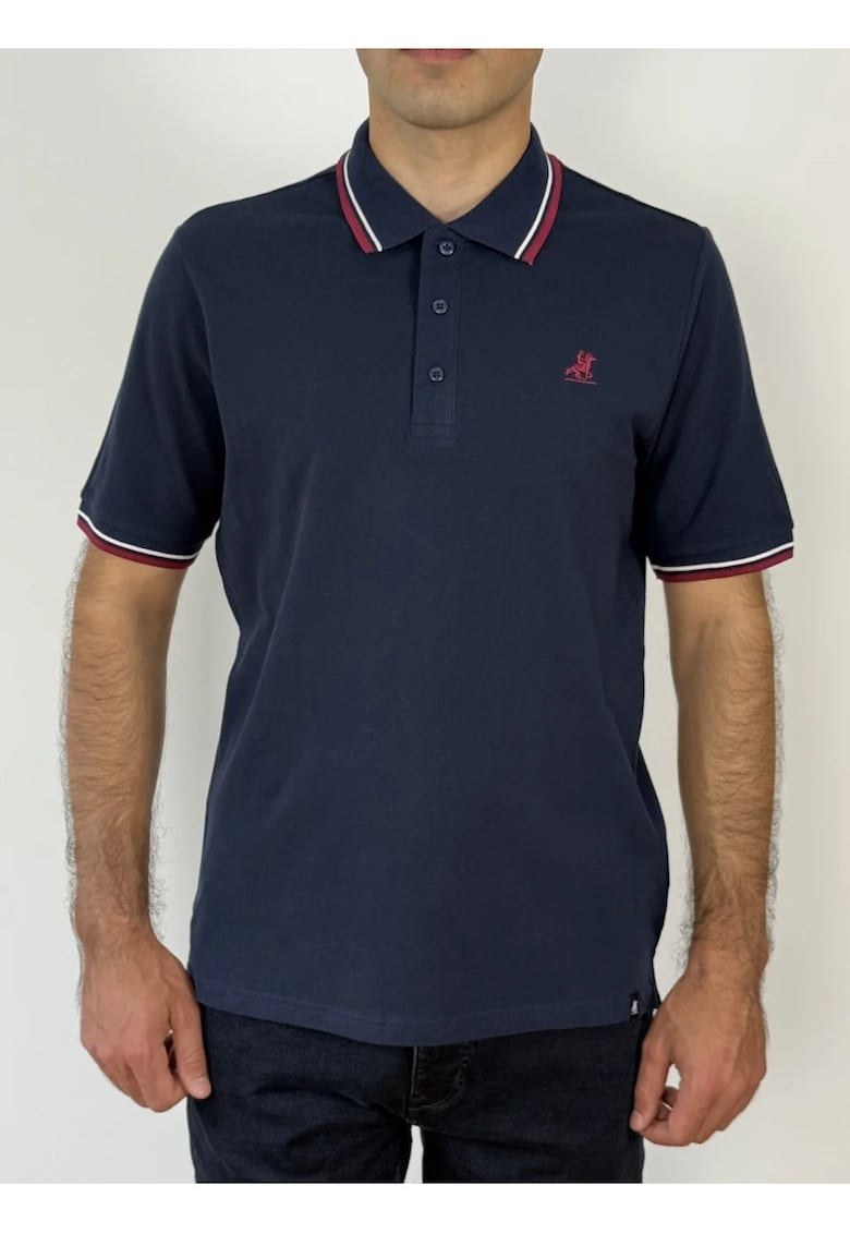 U.S. Grand POLO Tricou polo barbati cu logo si detalii contrastante - Regular fit