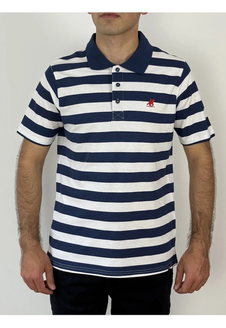 U.S. Grand POLO Tricou polo barbati cu imprimeu in dungi - Regular fit