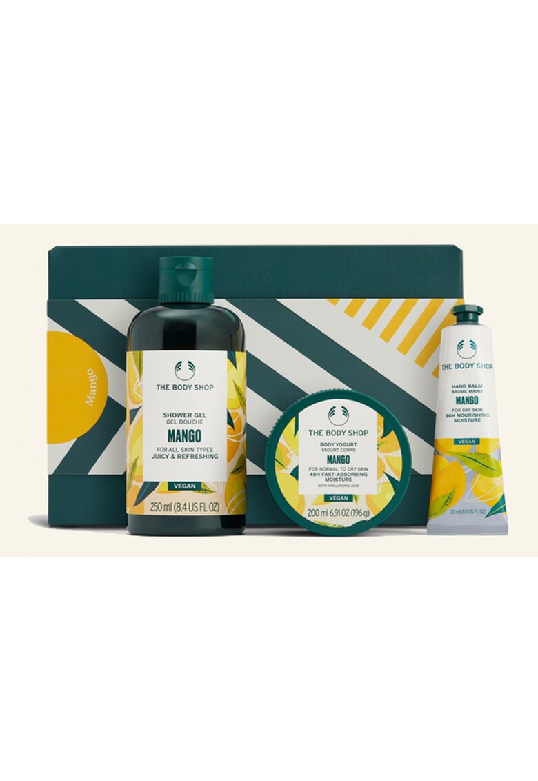 Set Cadou Mango Essentials - gel de dus 250 ml - iaurt de corp 200 ml - balsam de maini 30 ml - multicolor