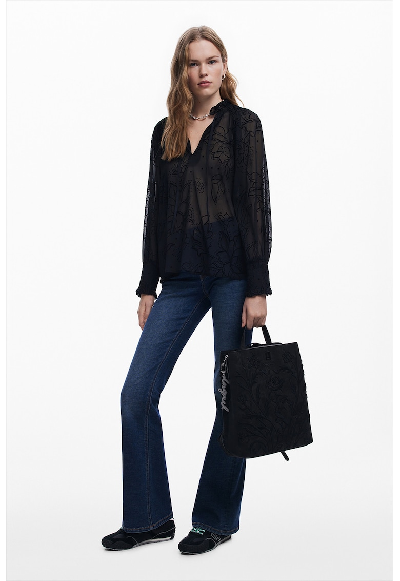 Bluza din sifon cu model floral