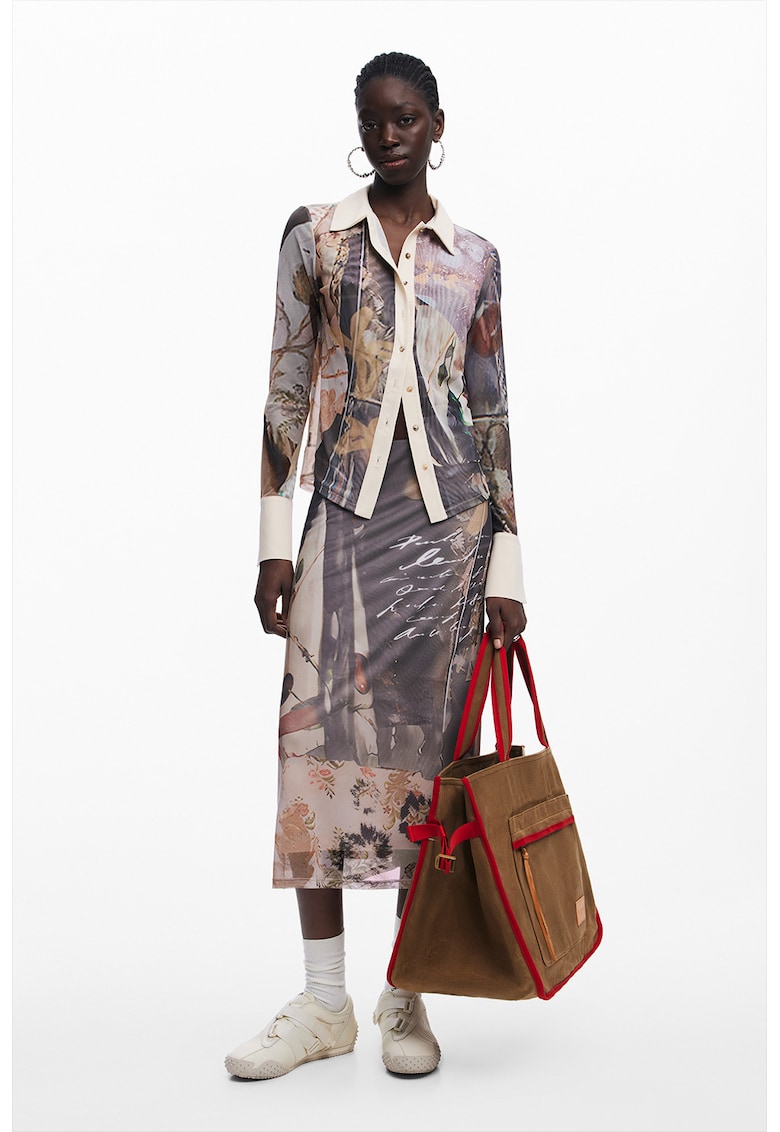 Camasa vaporoasa cu imprimeu