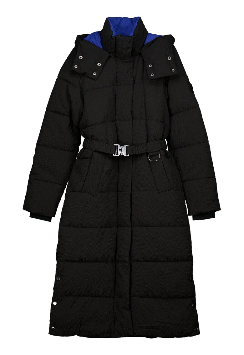 Geaca cu o curea in talie - Negru