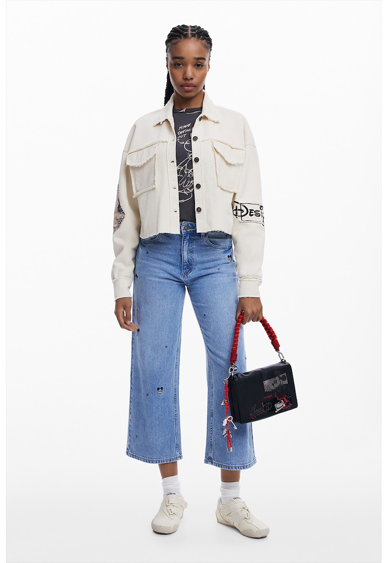 Jacheta crop cu model grafic