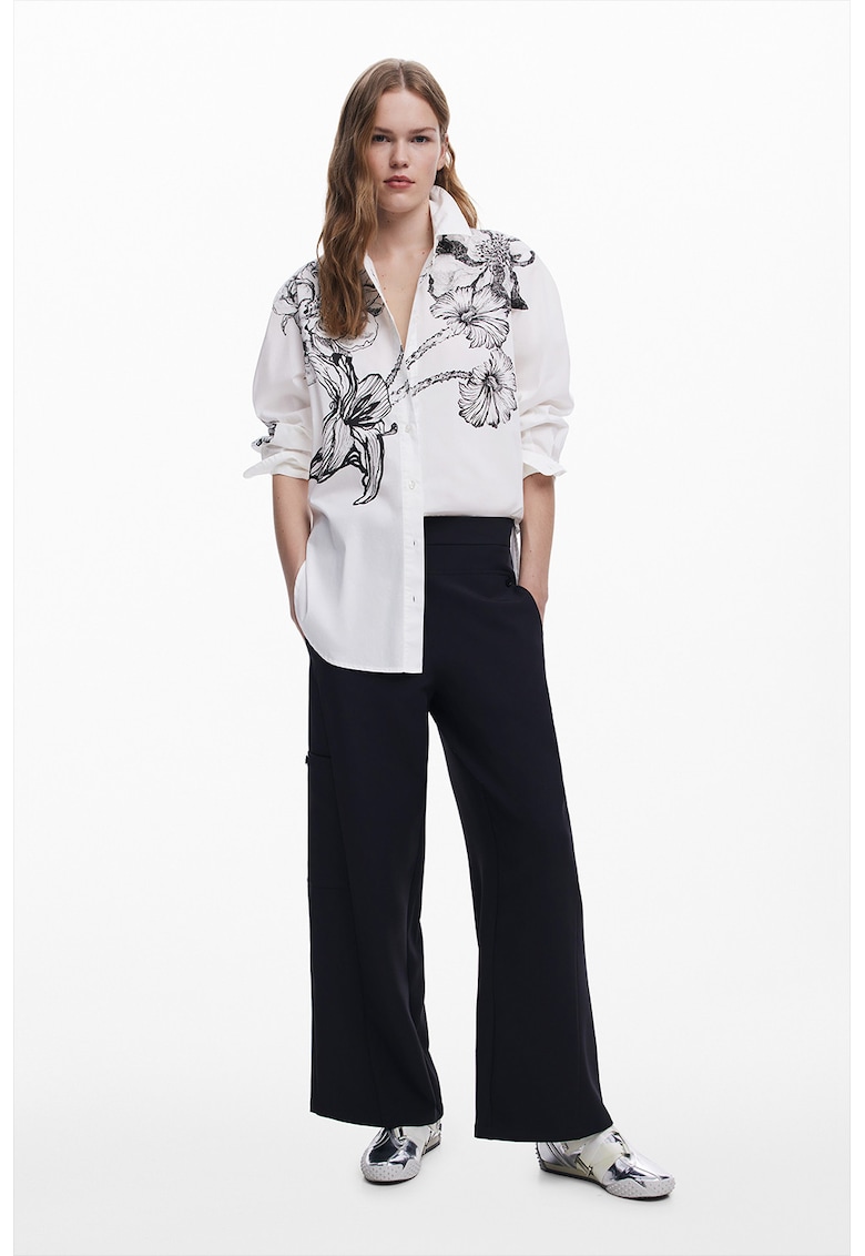 Camasa supradimensionata de bumbac cu imprimeu floral