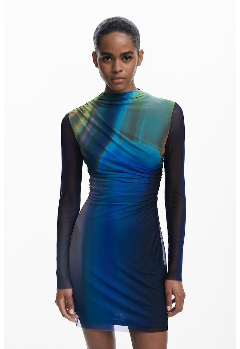 Rochie mini cambrata cu model tie-dye