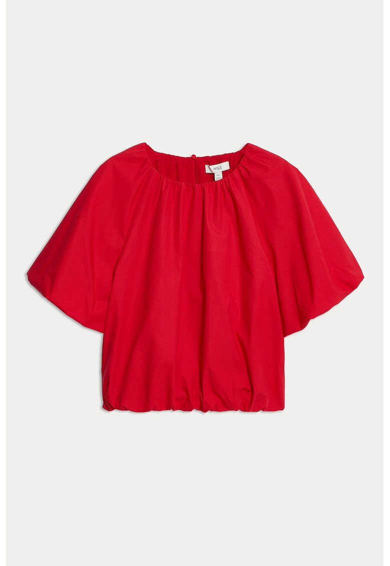 Bluza be bumbac cu model bufant - Rosu