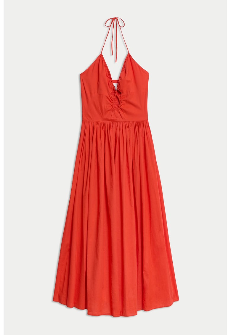 Rochie maxi de bumbac cu model halter