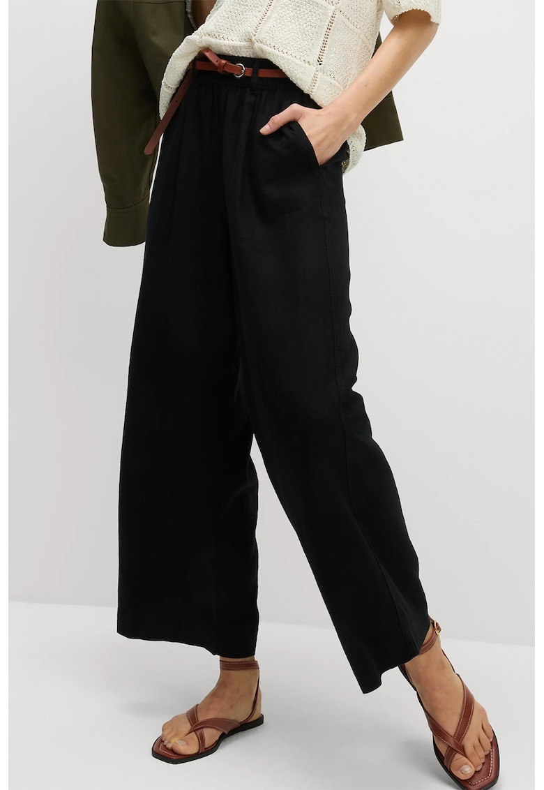 Marks Spencer Pantaloni drepti din amestec de in - Negru
