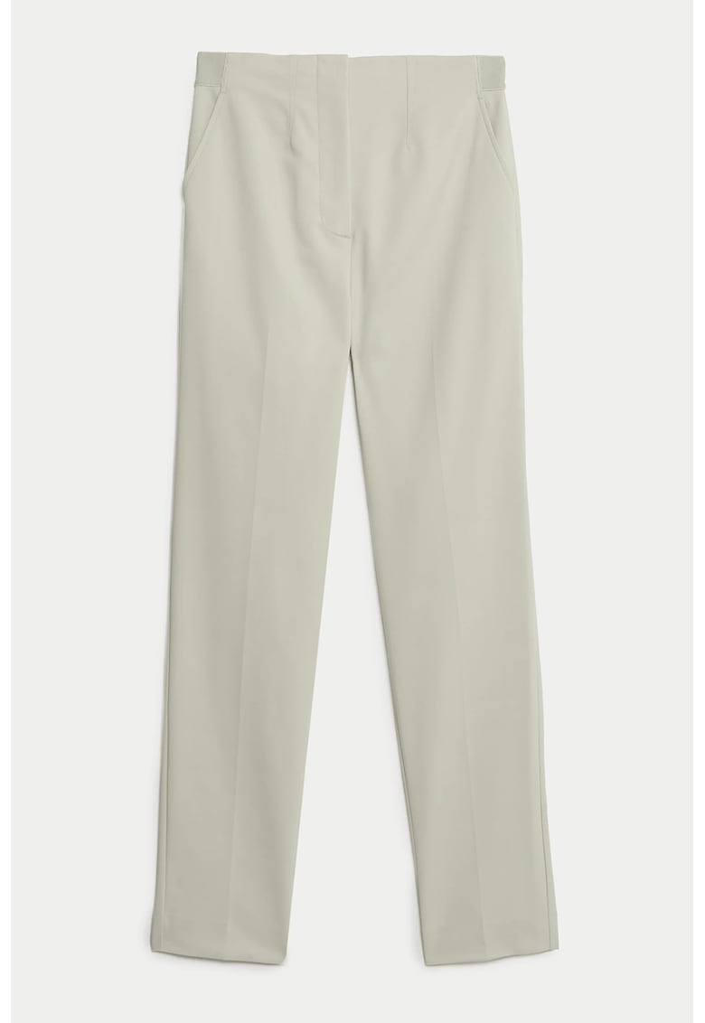 Pantaloni slim fit cu talie medie - Alb murdar