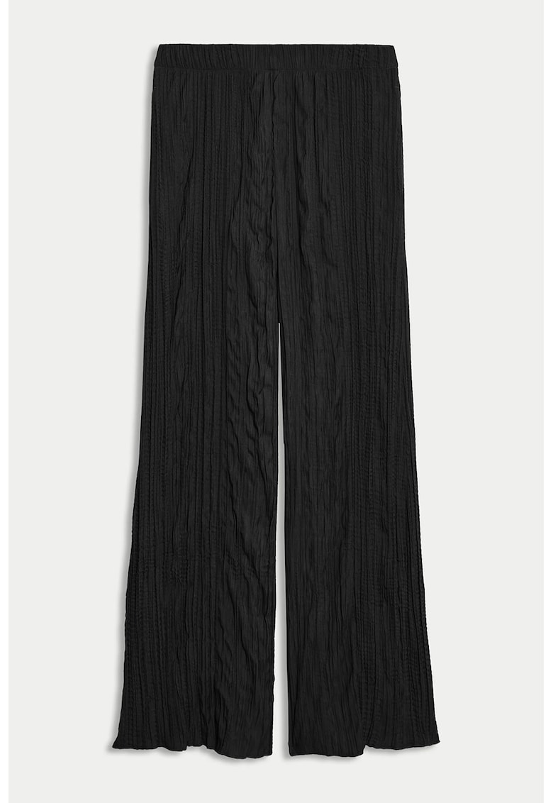 Pantaloni texturati cu croiala ampla