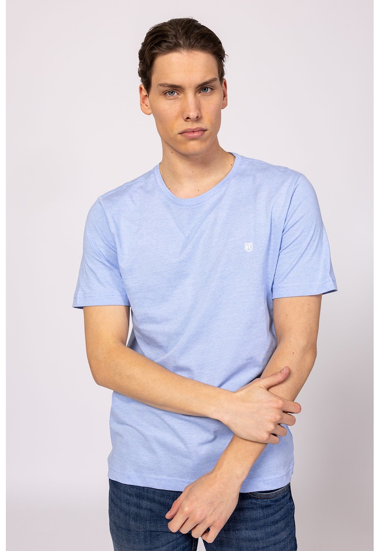 Tricou cu decolteu la baza gatului Molar - Albastru pastel