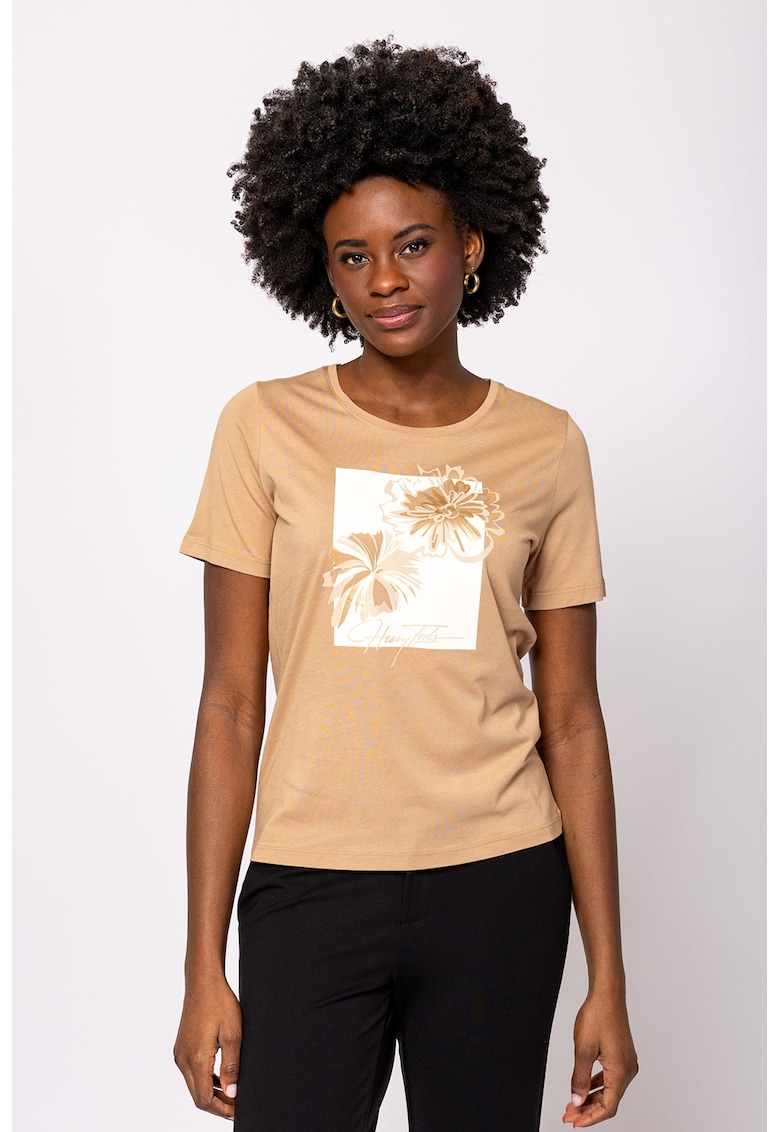 Tricou din amestec de bumbac si modal cu imprimeu floral Metsy