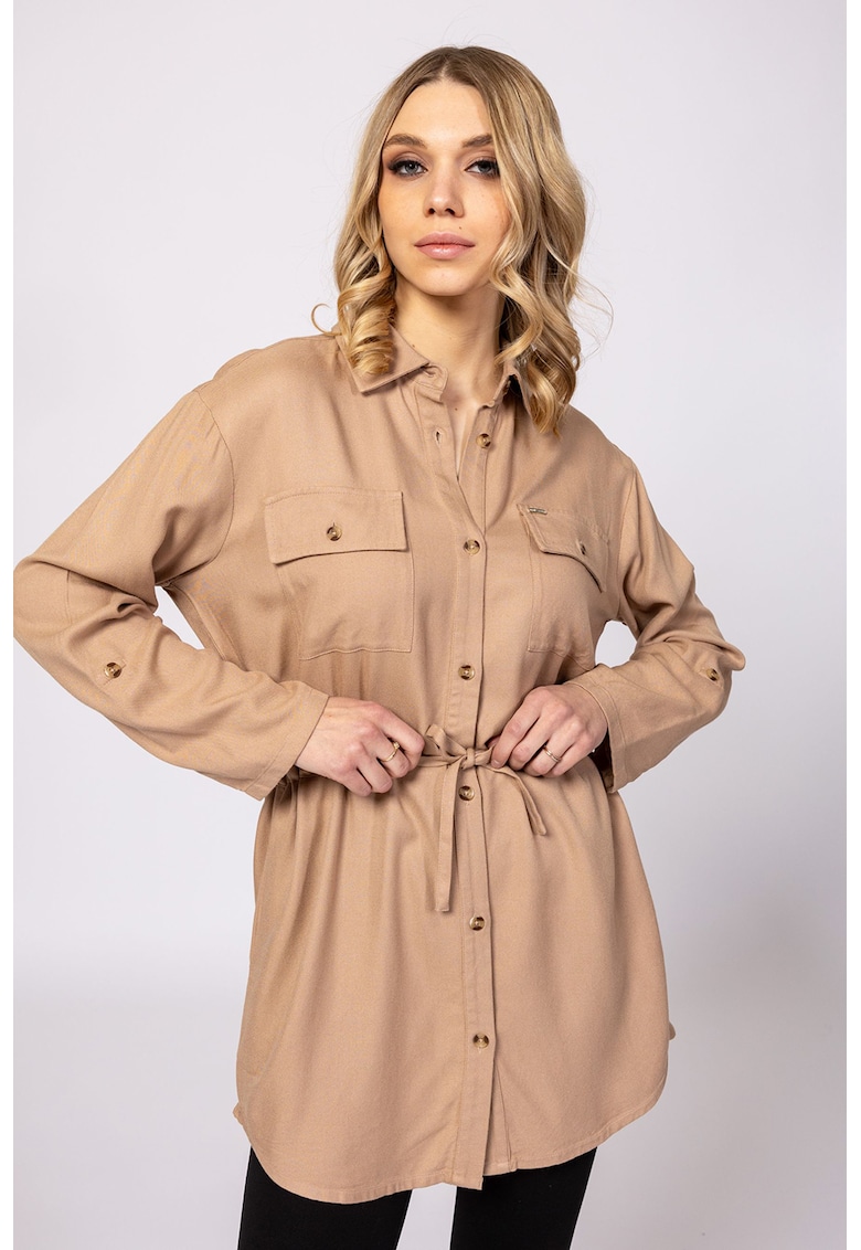 Camasa cu talie ajustabila Rolda - Caramel