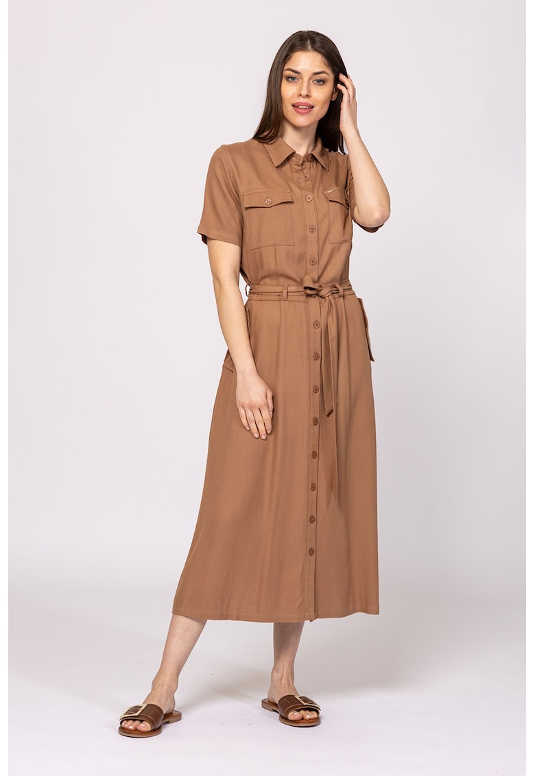 Rochie midi cu buzunare laterale Vedbi