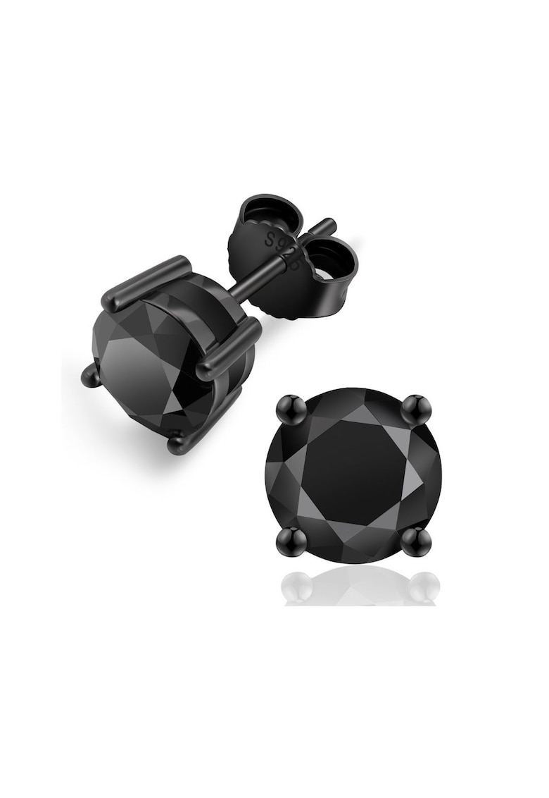 Cercei Moissanite Full Black 0.6ct - 5.5mm - Argint 925