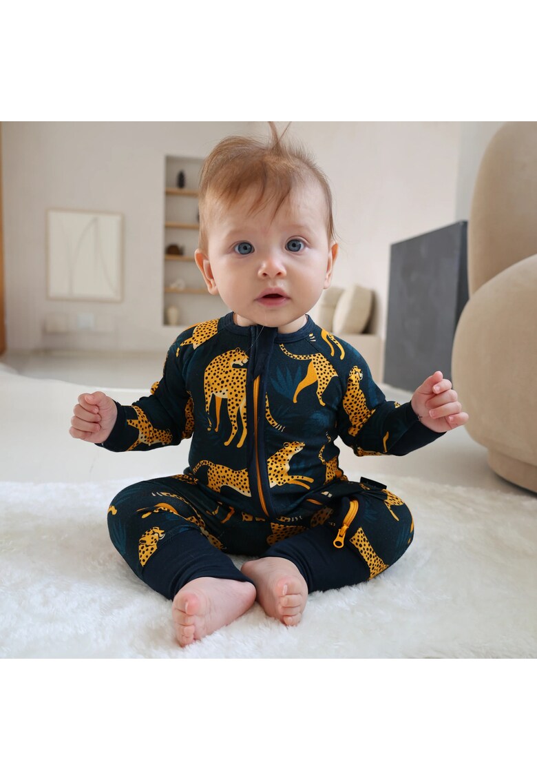 Salopeta lunga din bambus - - Cheetah - Negru - pentru baieti