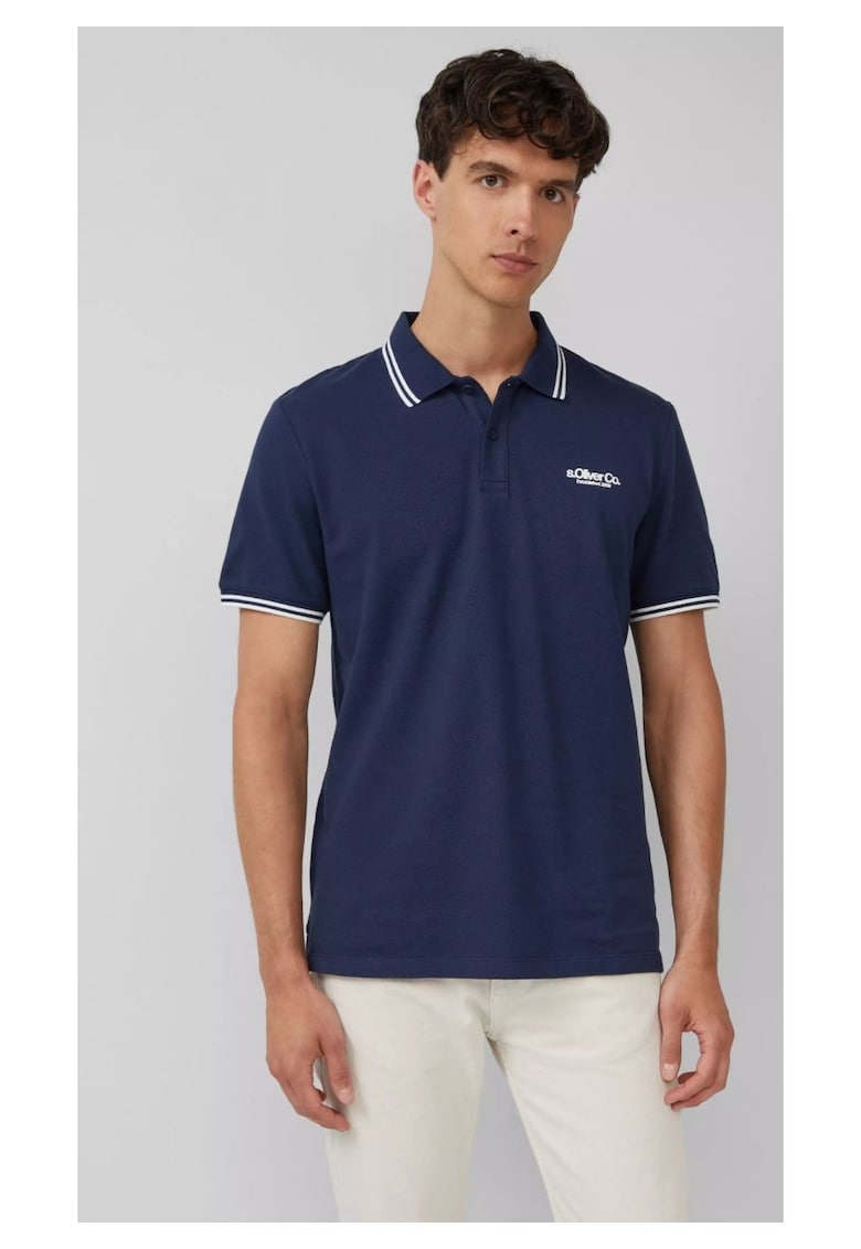 Tricou polo cu imprimeu logo discret